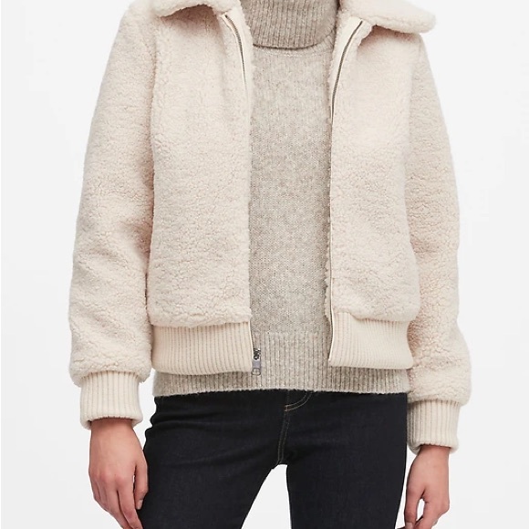 Banana Republic Sherpa Bomber Jacket - Picture 3 of 6